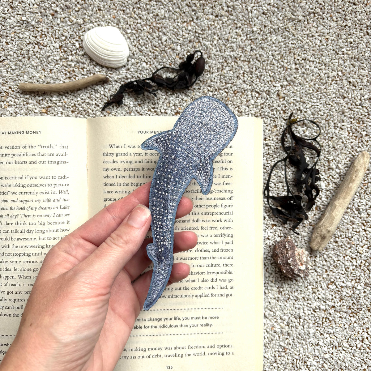 Whale shark cork bookmark
