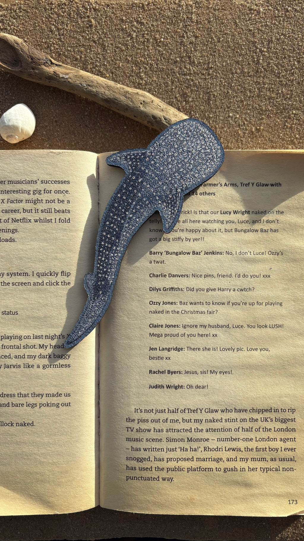 Whale shark cork bookmark
