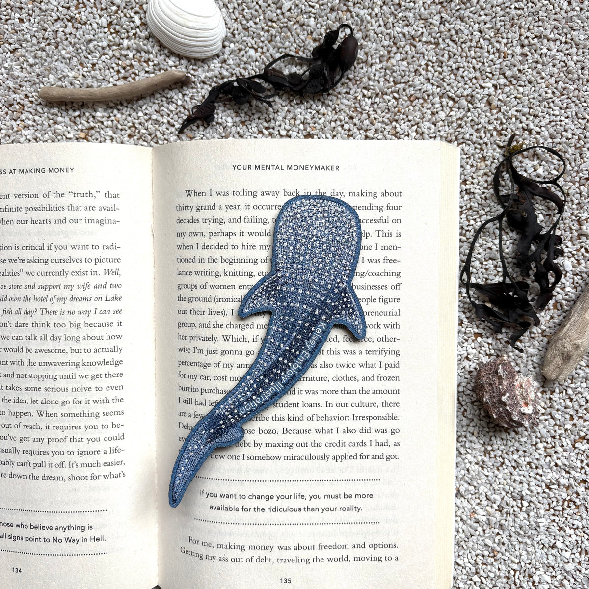 Whale shark cork bookmark