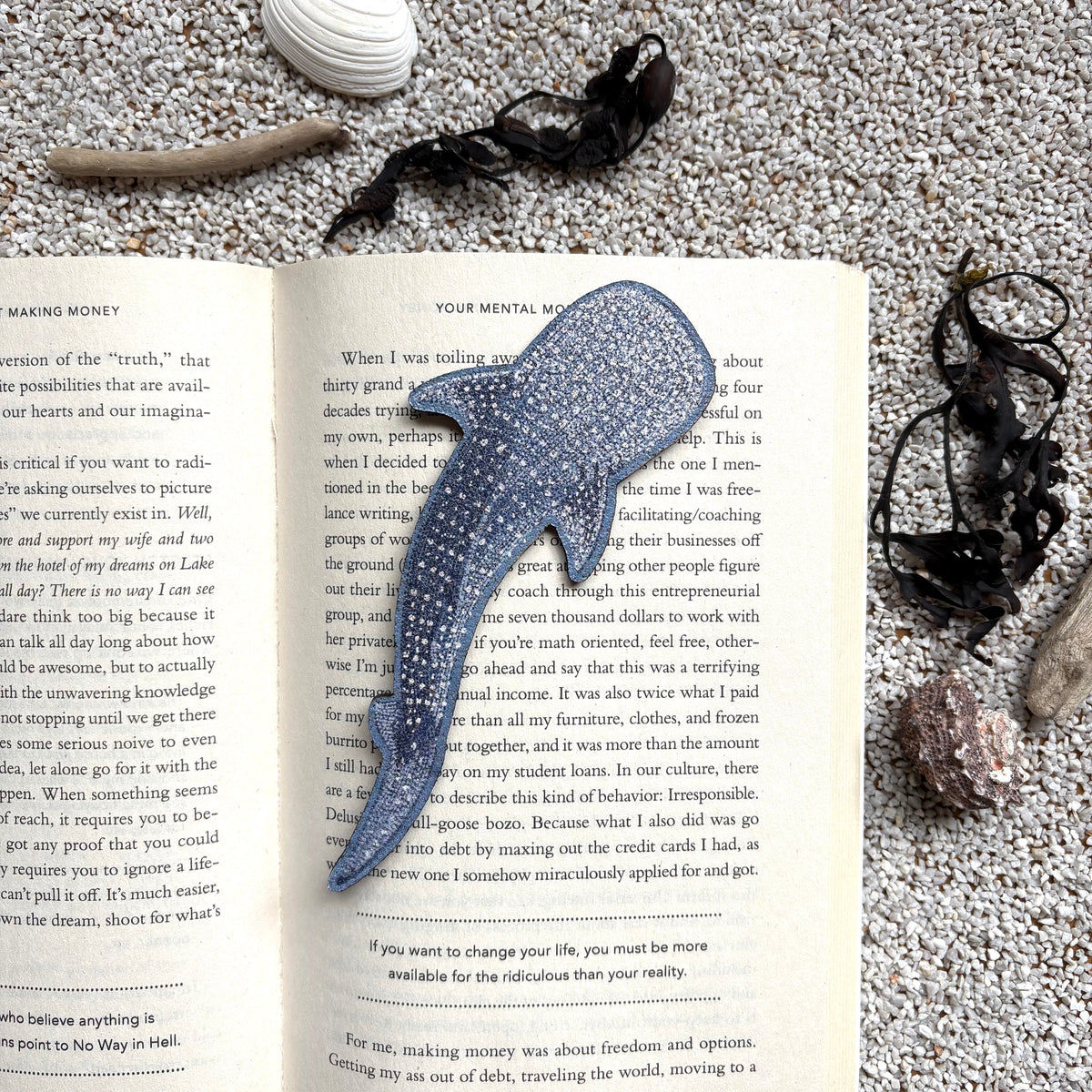 Whale shark cork bookmark