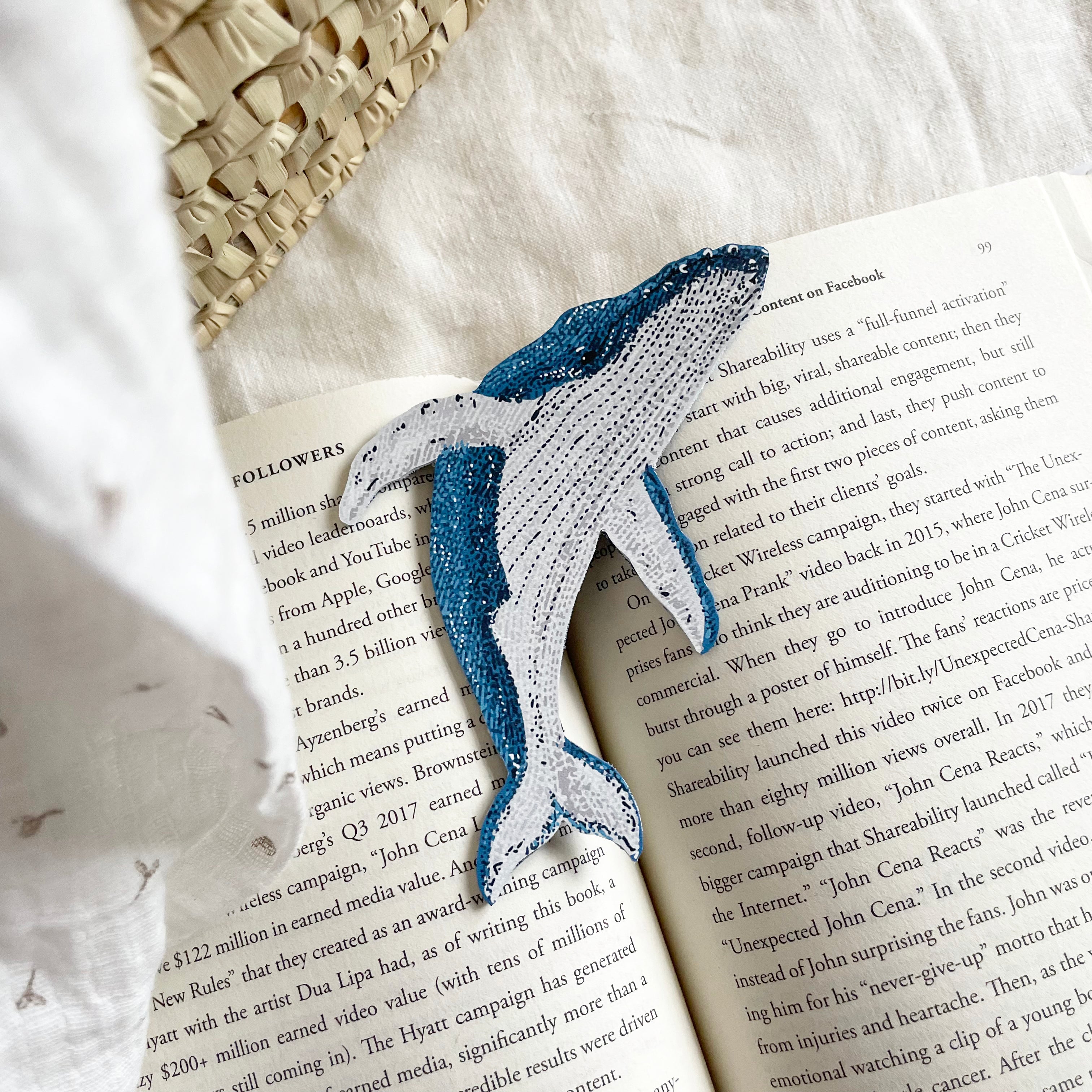 Humpback Whale Leather Bookmark