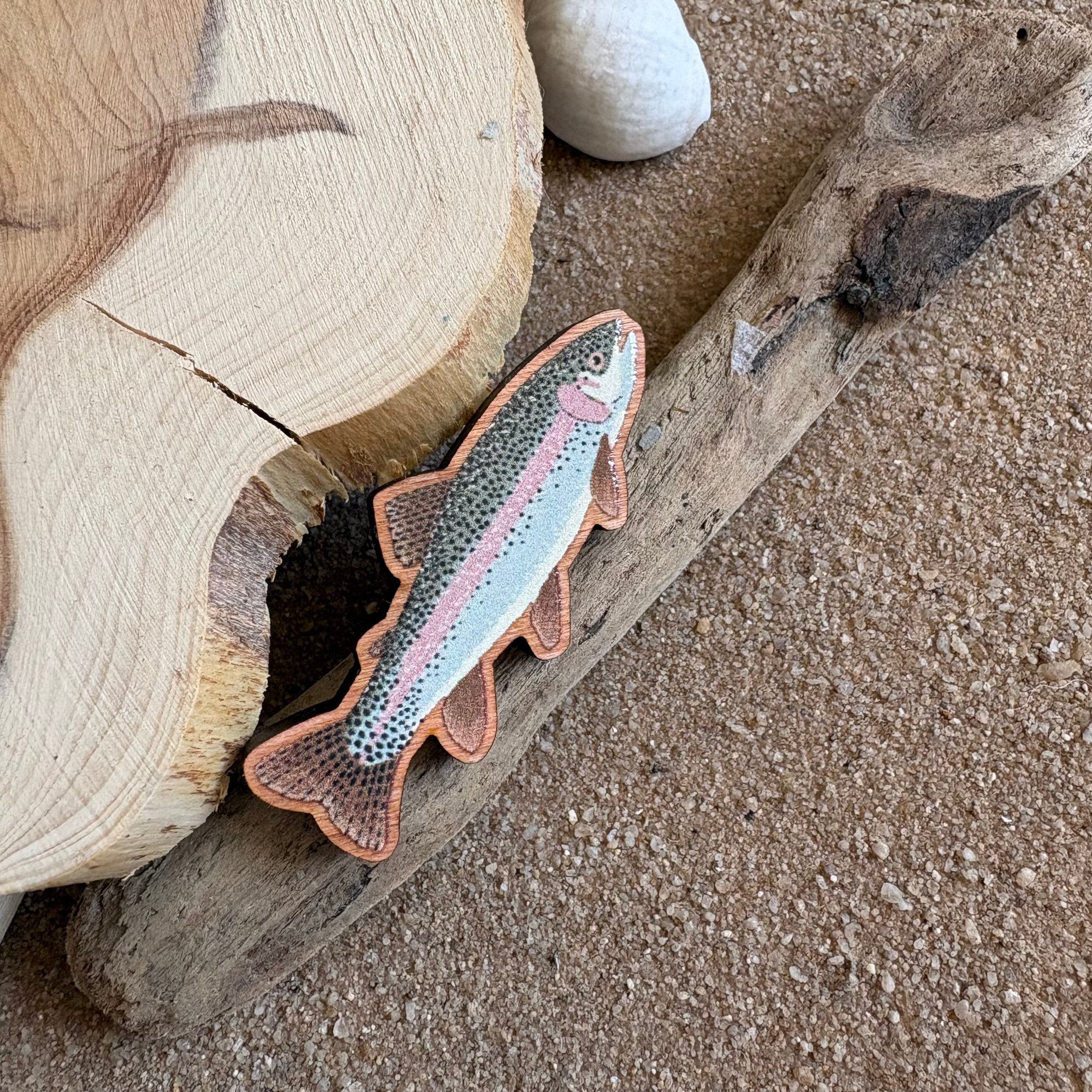 Rainbow Trout Pin Badge