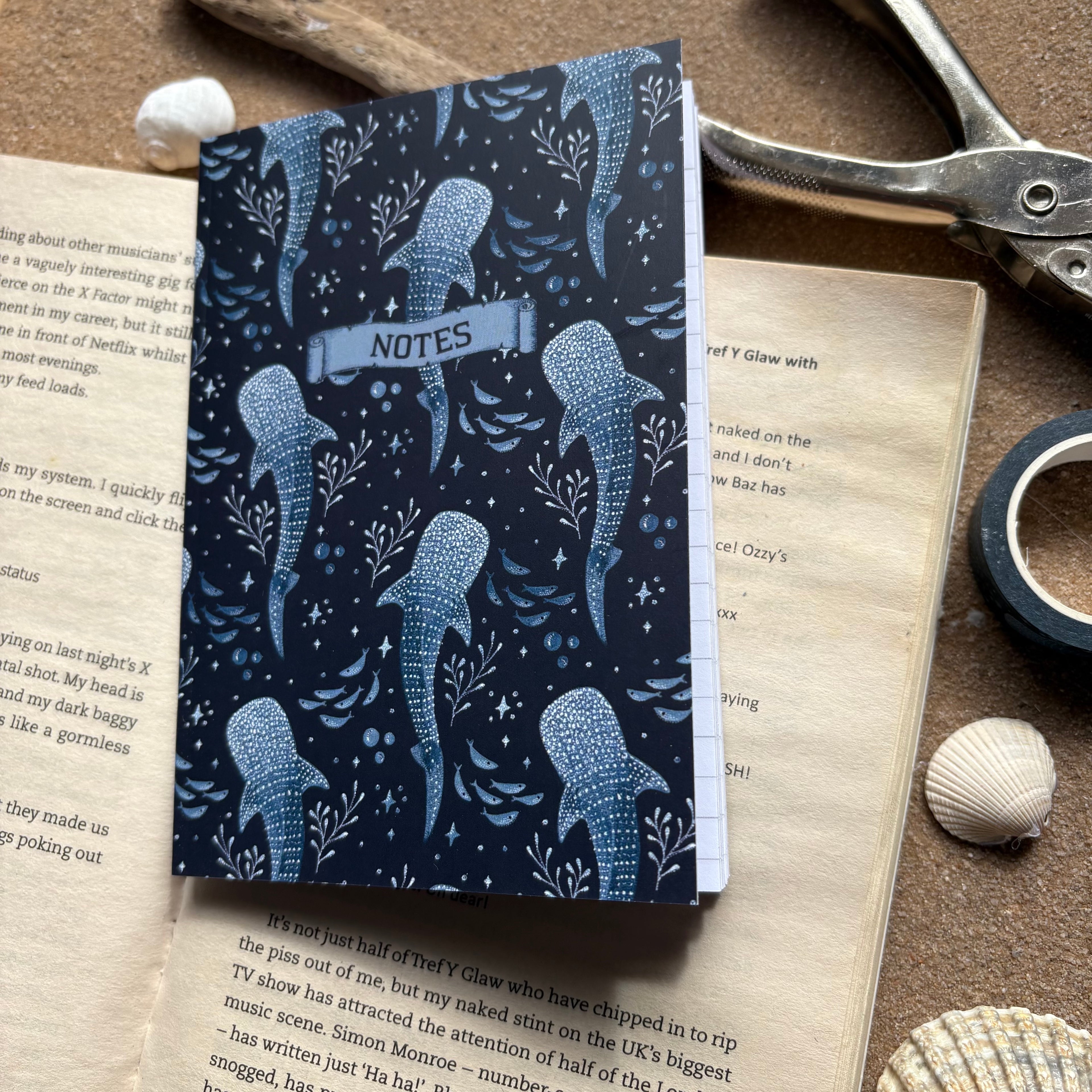 Whale shark A6 lined notebook