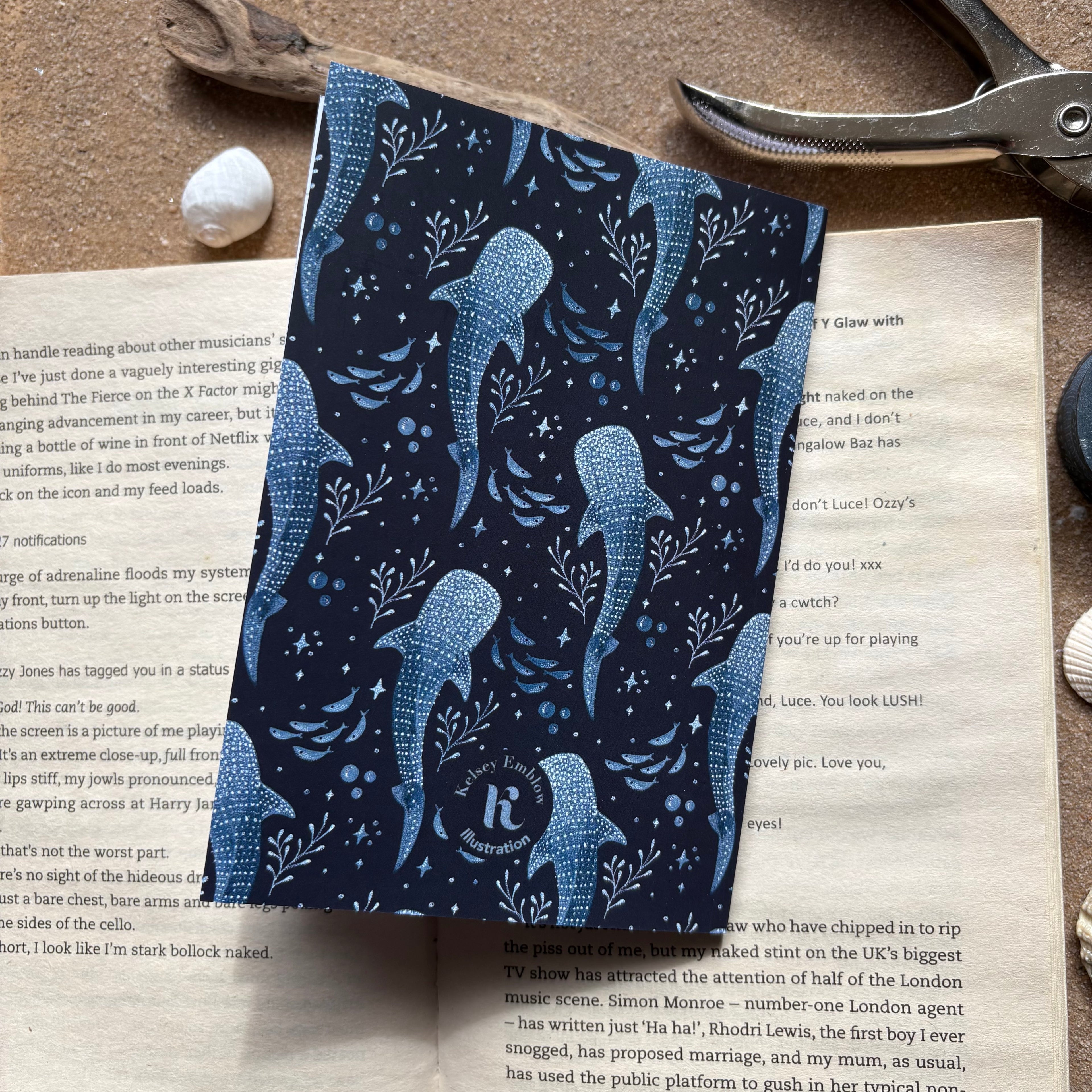 Whale shark A6 lined notebook