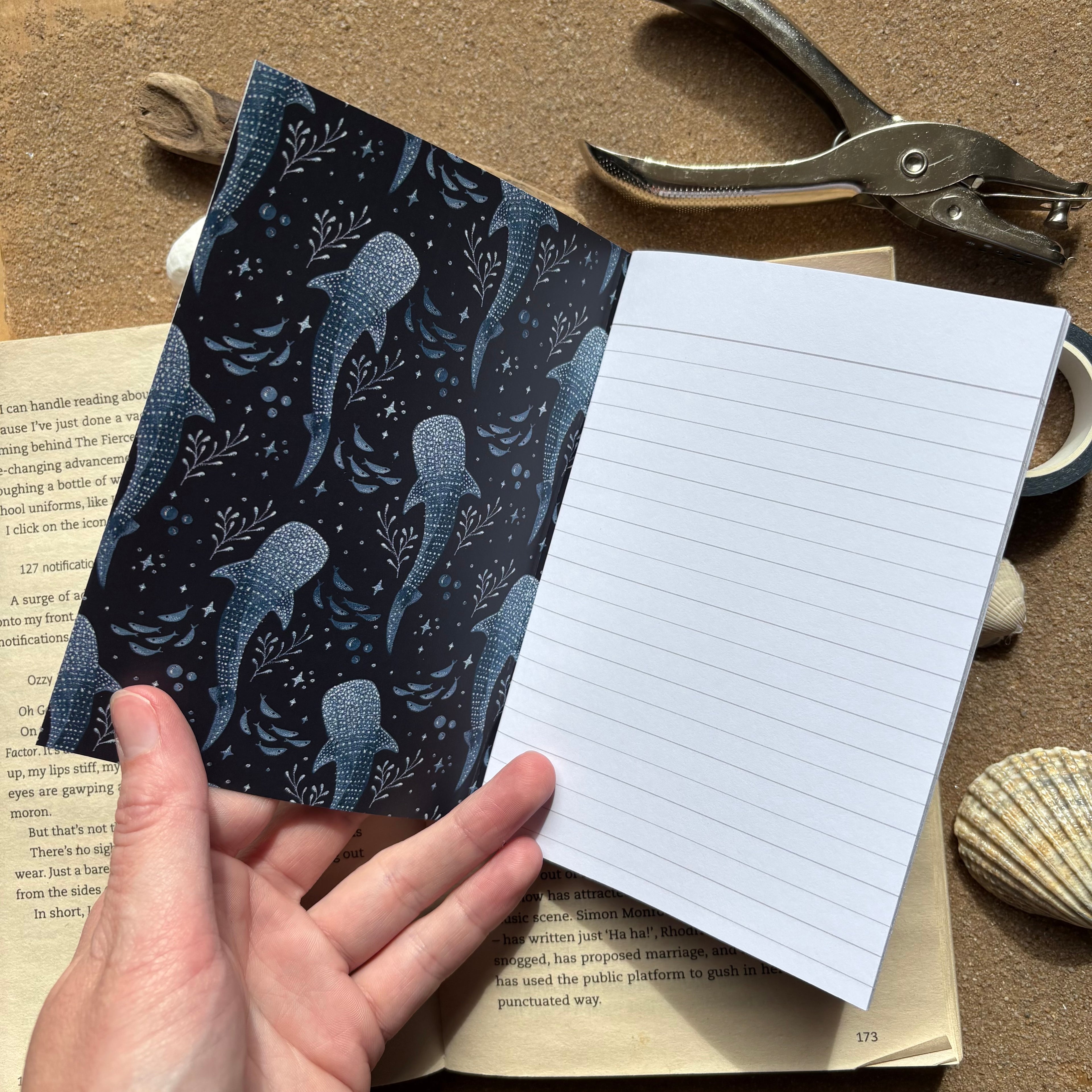 Whale shark A6 lined notebook