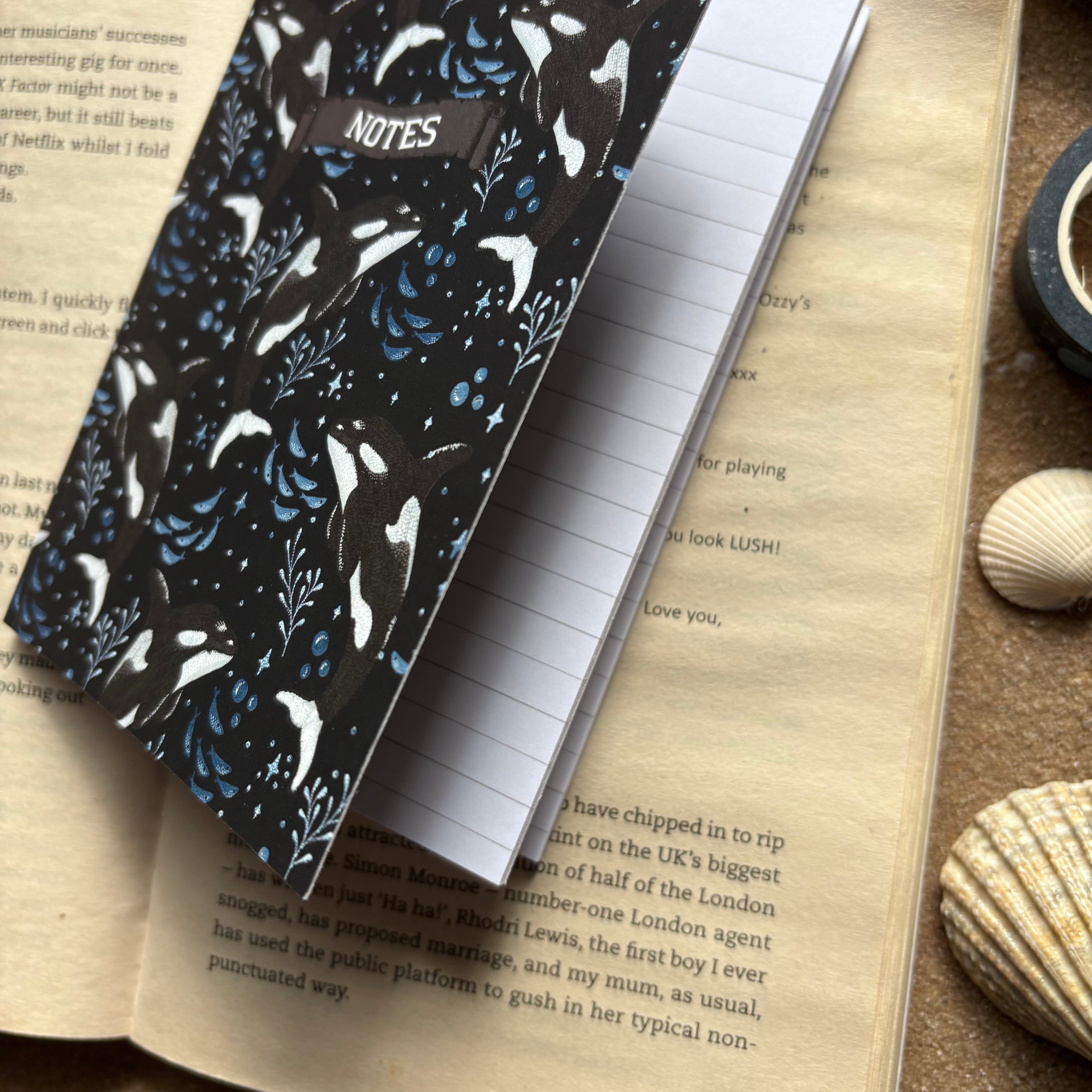Orca Whale A6 lined notebook