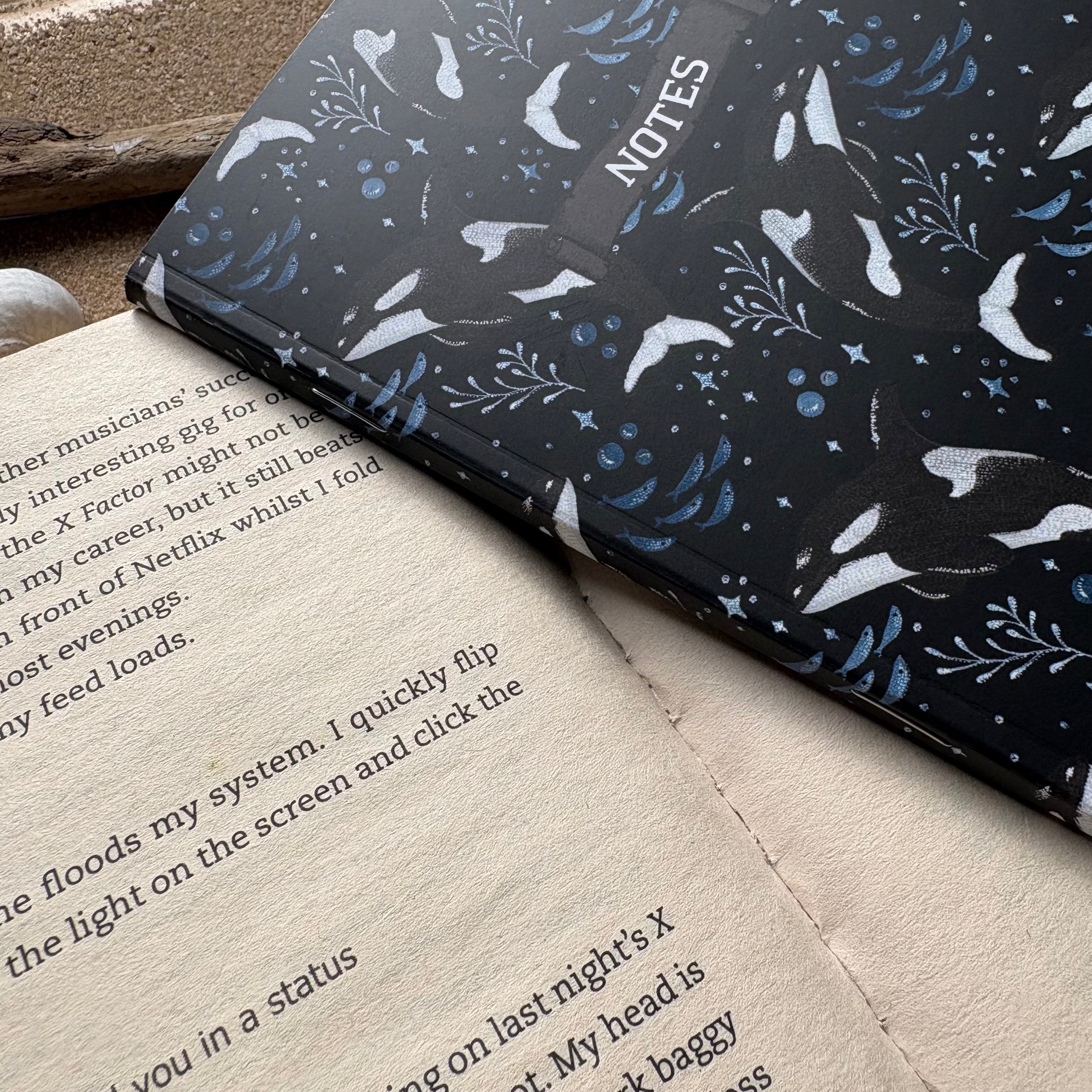 Orca Whale A6 lined notebook