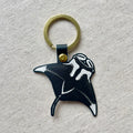 Manta Ray Leather Keyring