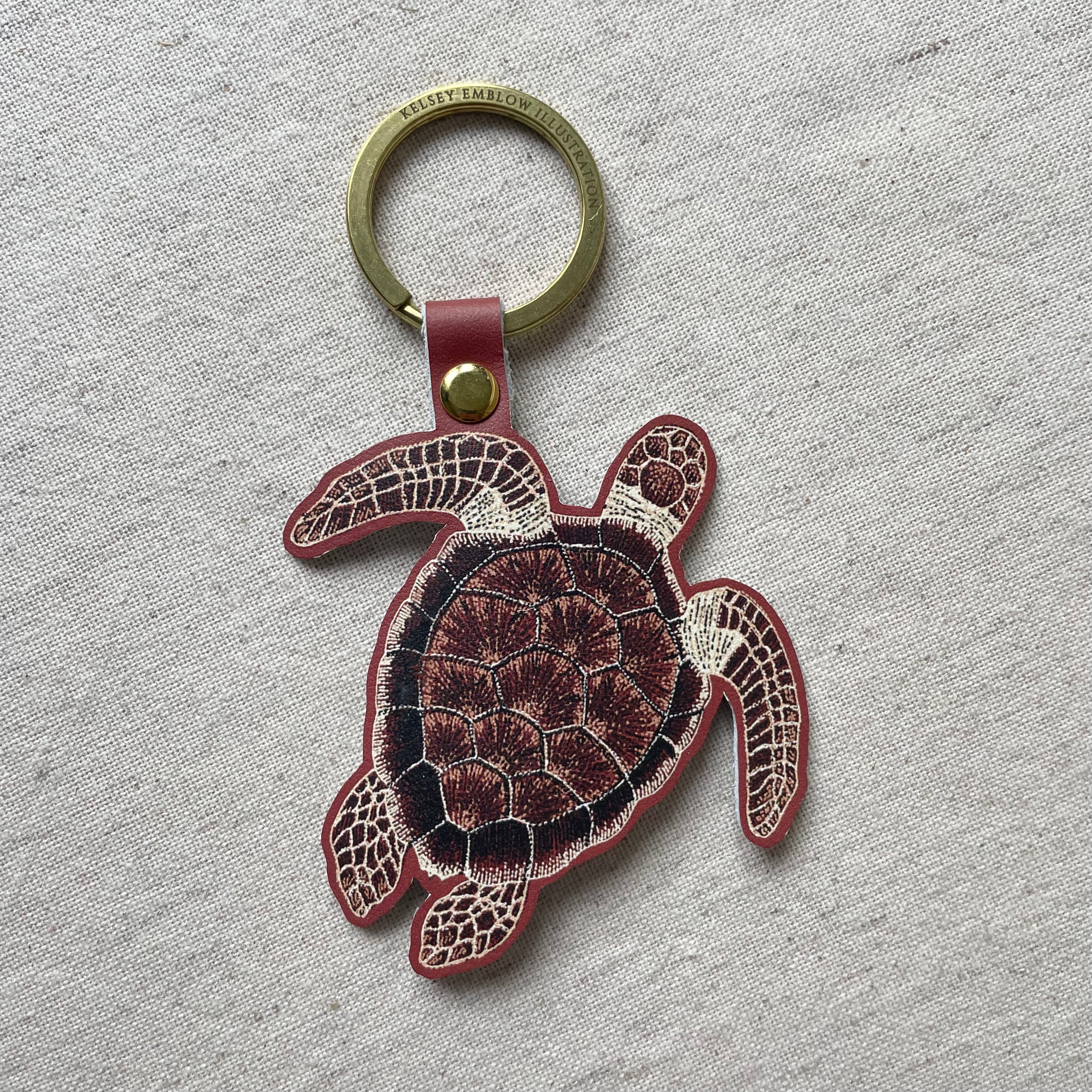 Turtle Leather Keyring