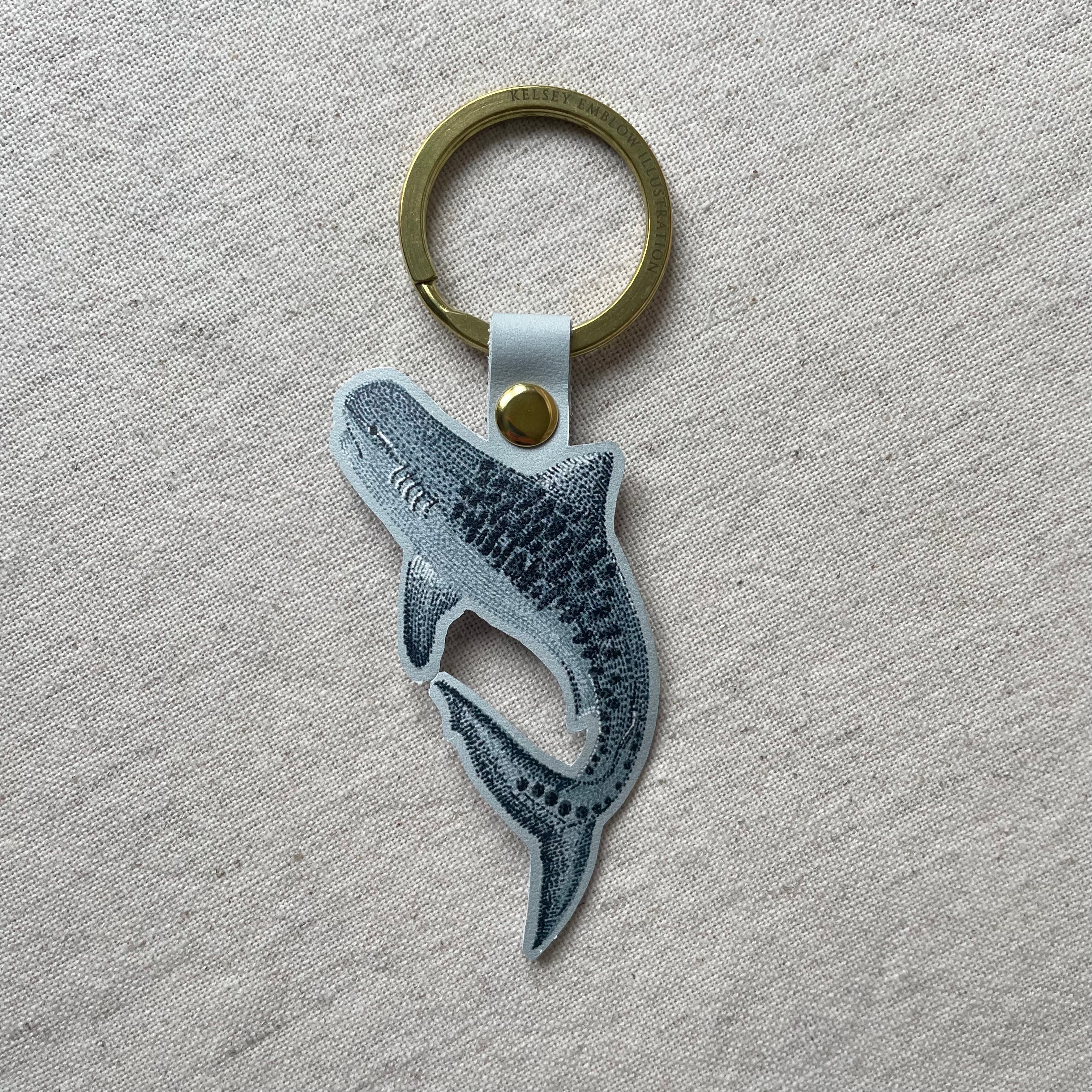 Tiger Shark Leather Keyring