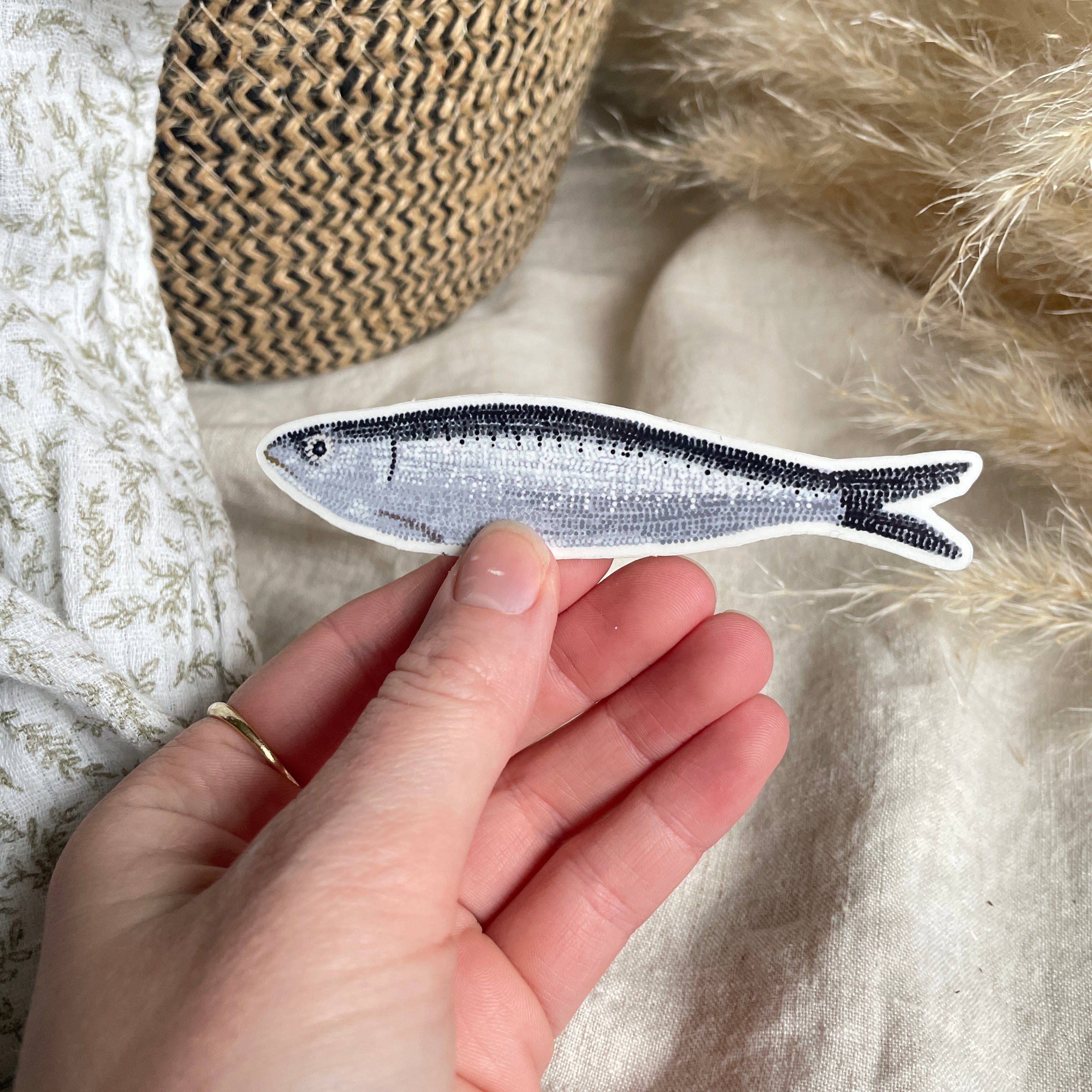 Sardine Die Cut Bookmark