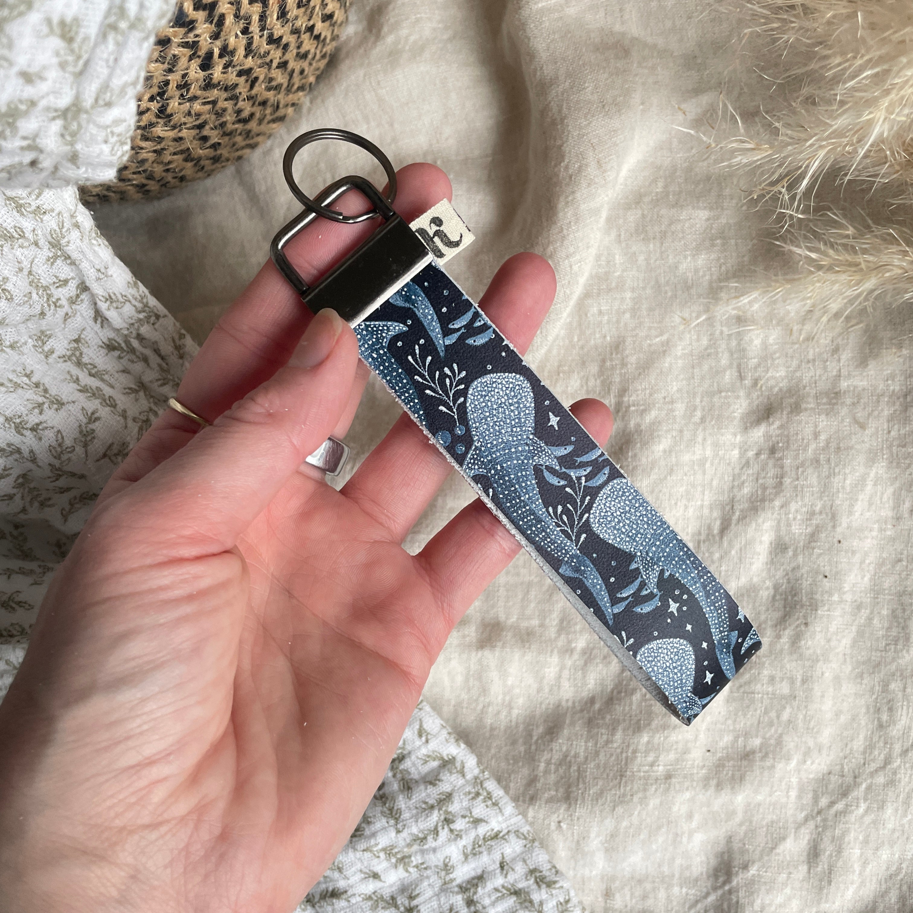 Whale Shark Leather Wristlet