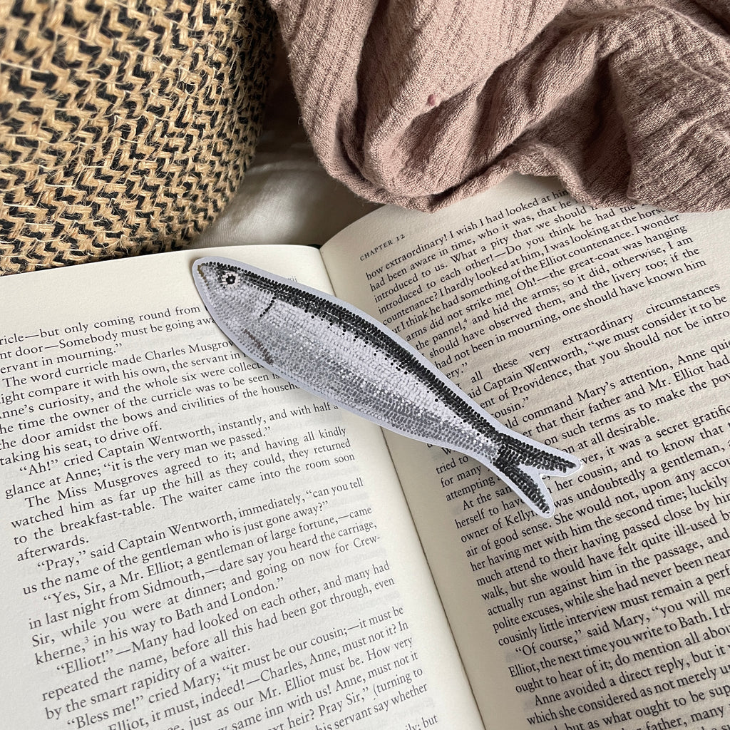 Sardine Die Cut Bookmark