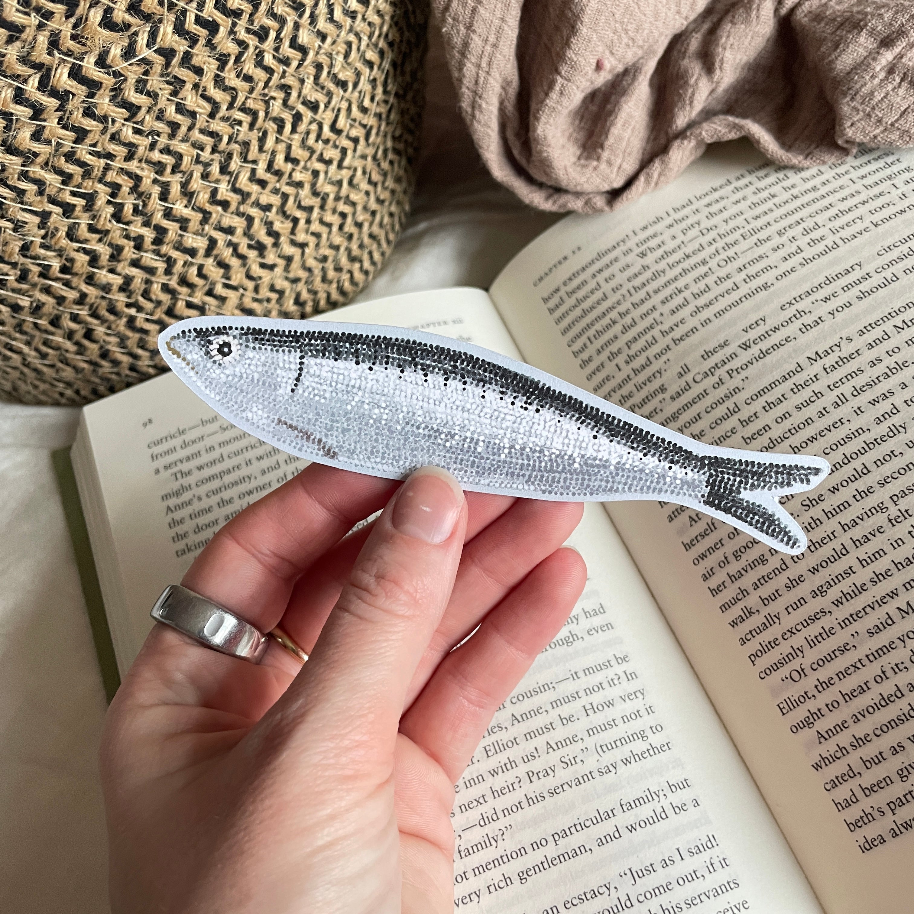 Sardine Die Cut Bookmark