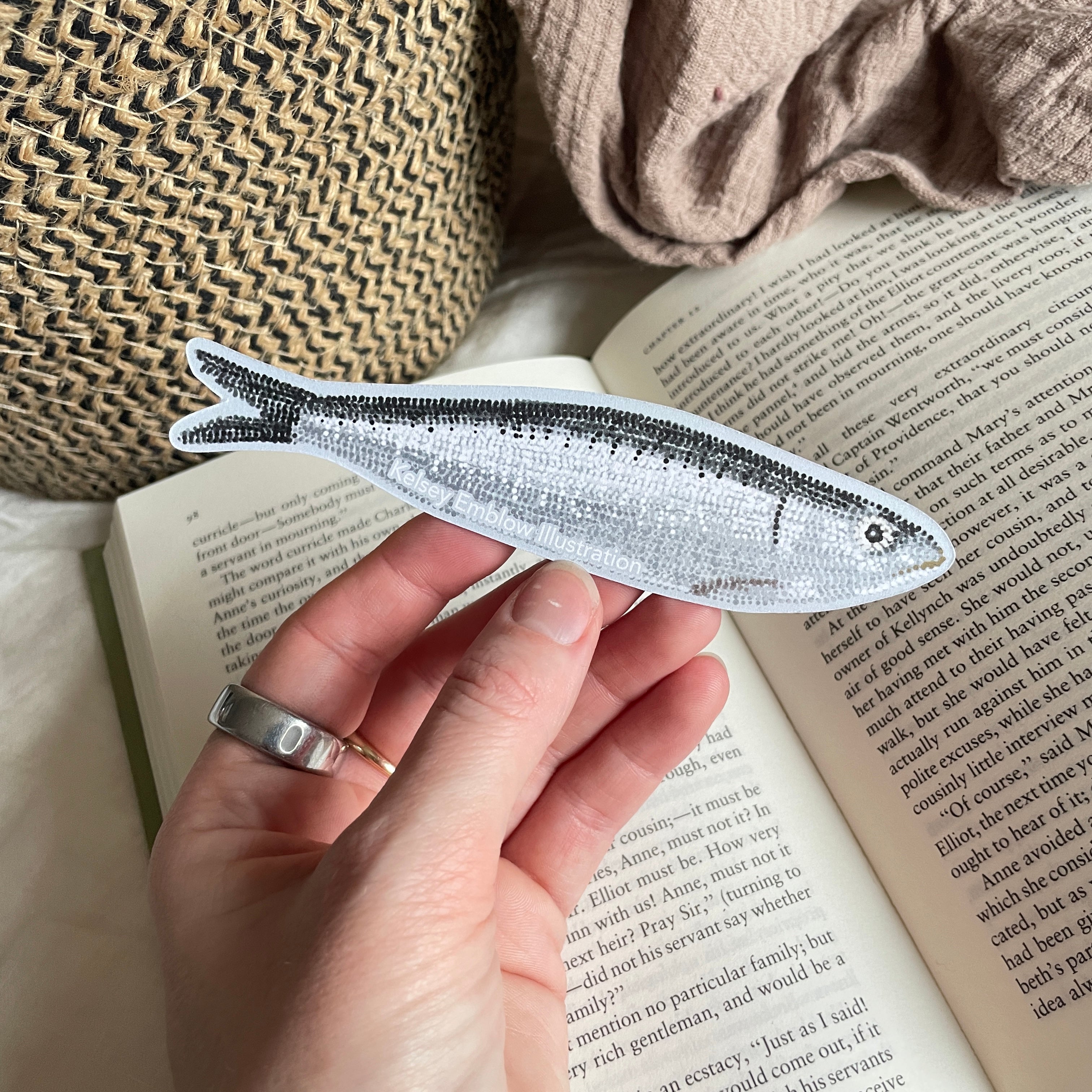 Sardine Die Cut Bookmark