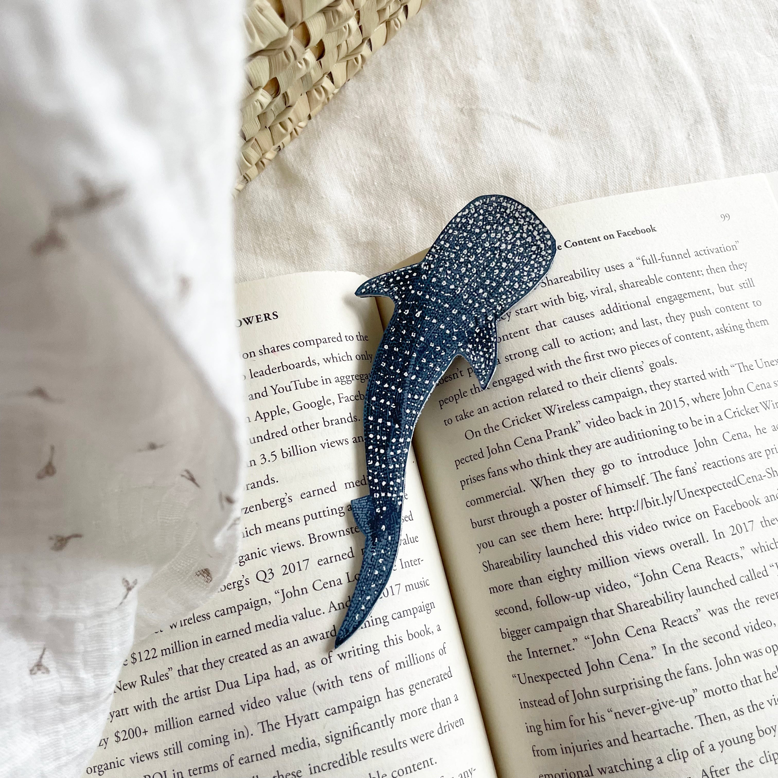 Whale Shark Leather Bookmark